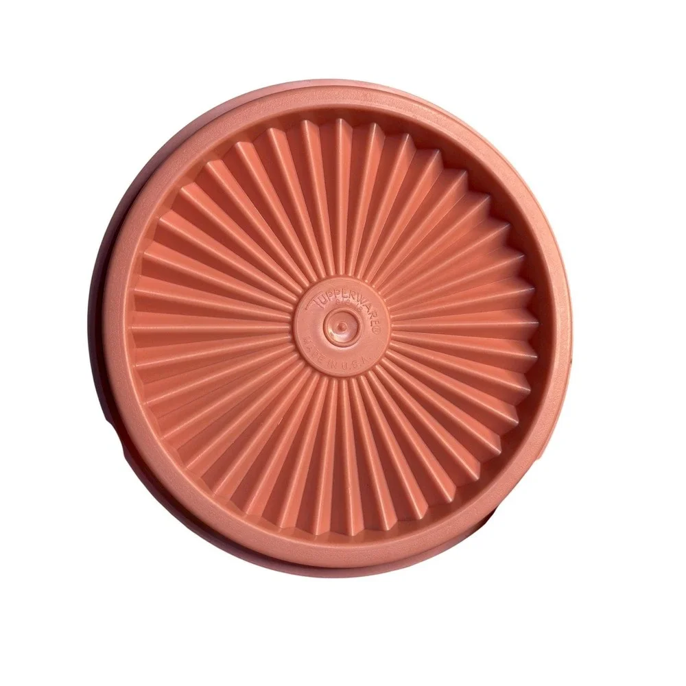 VTG 1980s Tupperware Dusty Rose Replacement Lid Servalier Starburst‎ Kitchenware